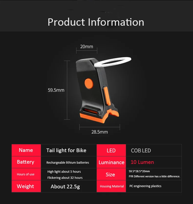 Perfect Okfeet Small Smart Tail Light USB Rechargeable Lithium Battery Constellation Bicycle Part Ebike Flickering Safety Mountain Bike 9