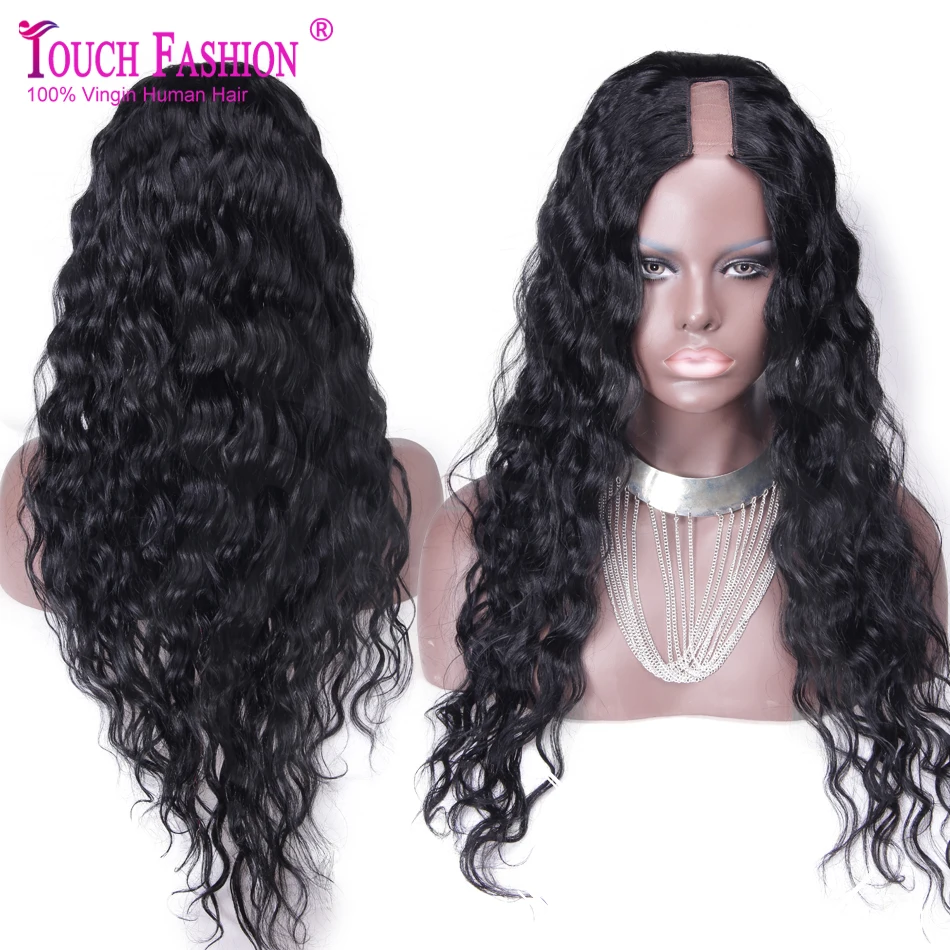 24inch 1 Jet Black Loose Wave 1X4 Middle Part Upart Wig Virgin Hair