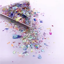 Paillettes colorées de décoration 3D pour Nail Art, à faire soi-même, Paillettes irrégulières en papier, Paillettes colorées pour Nail Art, 20 g/paquet