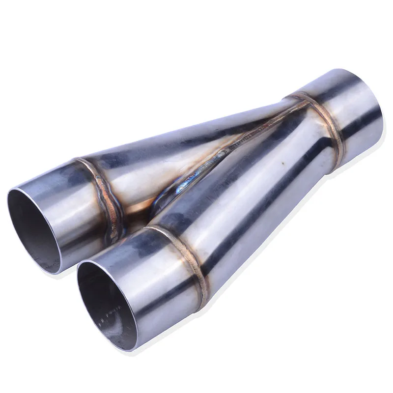 

Auto Y Shape 2.5' Inlet 2.5' Double Outlet Stainless Steel Car Dual Exhaust Tip Muffler Pipe Universal Exhaust System