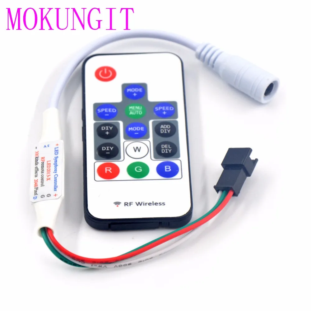 

Mokungit New 14 Key RF Wireless DC5-24V WS2811 RGB RGBW Controller 300 Kinds of Changes Max 2048 Pixels Controller For WS2812B