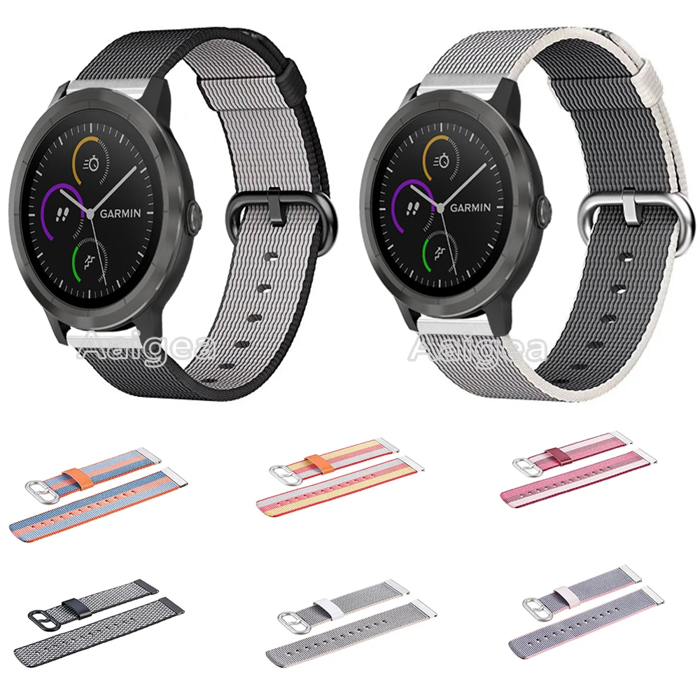 

20mm Universal Nylon Watch Band Strap For Garmin Vivoactive 3 Smart Watch hot Replacement Bracelet wrist strap Loop accessories
