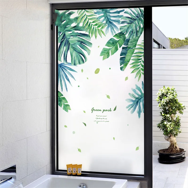 Водонепроницаемая оконная пленка Nortic Green Leave Home матовая непрозрачная абразивная