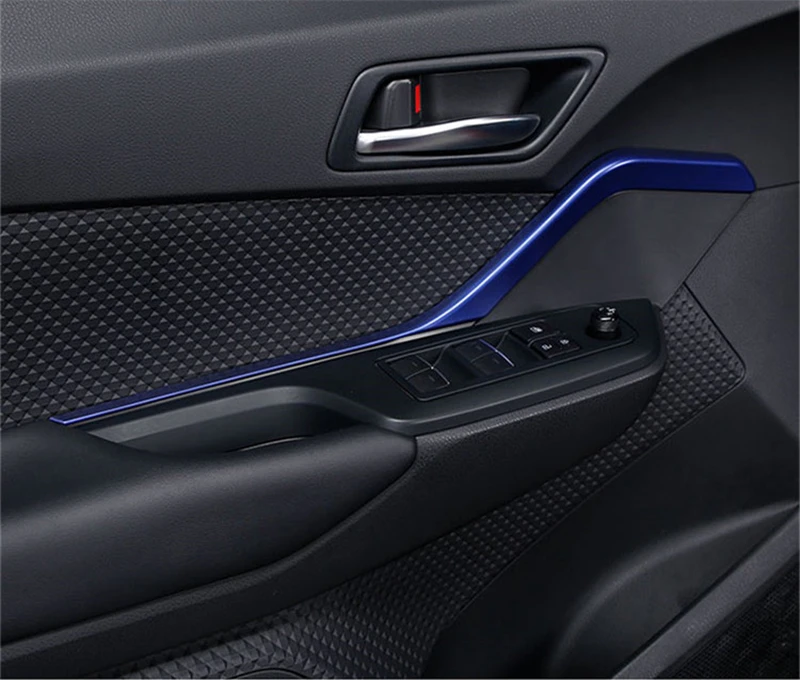 

For Toyota C-HR CHR 2016 2017 2018 2019 ABS Plastic Interior Car Front Door Panel Decorative Strips Cover Trim 2 Piece
