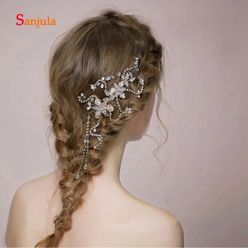 Europe Style Fashion Headband with Comb Gold Flowers Bling Head Piece for Bridal Wedding Accessories H175 | Свадьбы и торжества