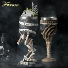 Gobelet de Cocktail gothique en acier inoxydable, en résine, crâne, rétro, griffe, verre à vin, tasse de whisky, loup, Bar de fête