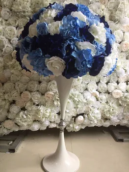 

2pcs/lot Artificial rose peony hydrangea flowers wedding road lead table centerpiece flowers wedding decoration BLUE 55cm