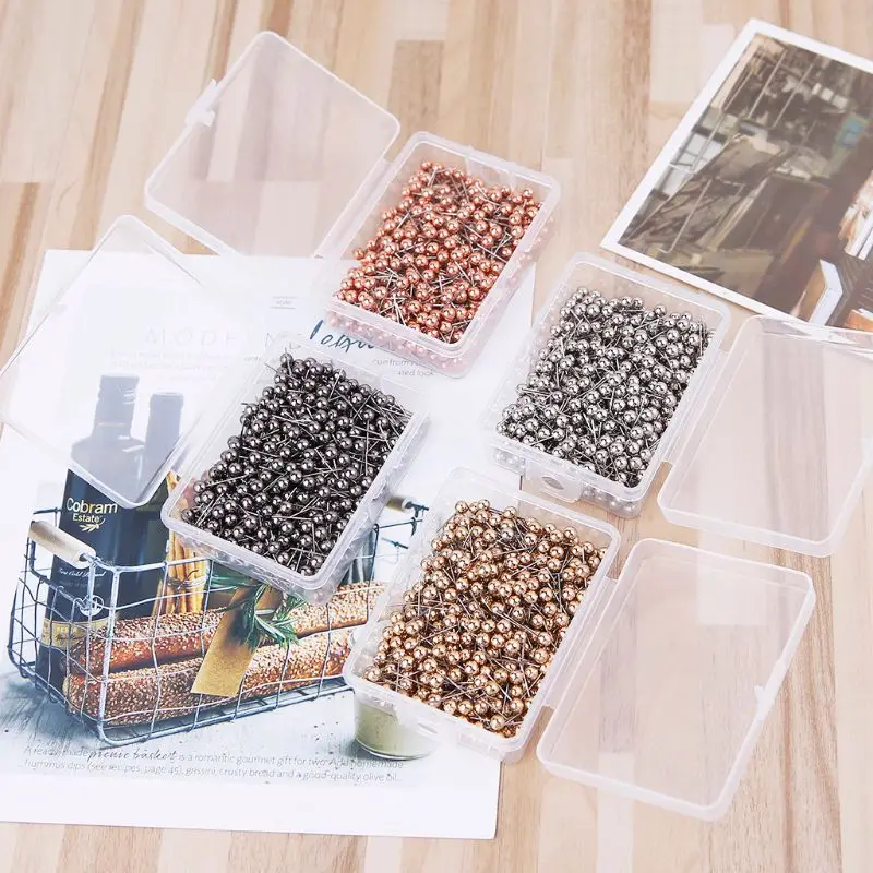 Push Pins 400 PCS Map Tacks Push Pins with Round Plastic Head and Steel Point Thumb Tacks Pin Office School