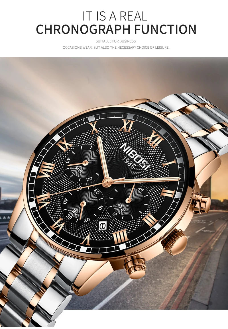 NIBOSI Mens Sport Watches Men Waterproof Luxury Brand Watch 2018 Fashion Full Steel Analog Quartz Wristwatch Relogio Masculino   (2)