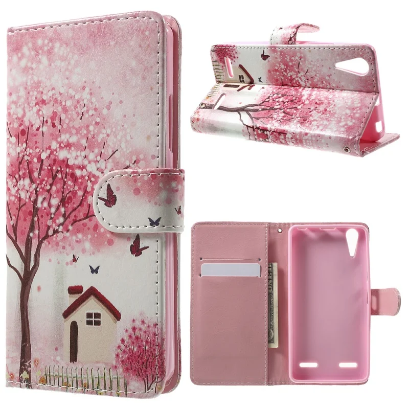 DULCII for Lenovo A6000 Case Illustration Pattern Leather Flip Cover Plus A6010 | Мобильные телефоны и аксессуары