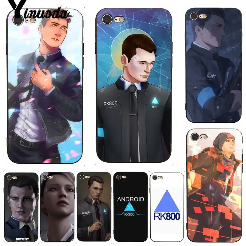 

Yinuoda For iphone 7 6 X Case Detroit Become Human Connor Ultra Thin Pattern Phone Case for iPhone 7 X 6 6S 8 Plus 5 5S SE 5C