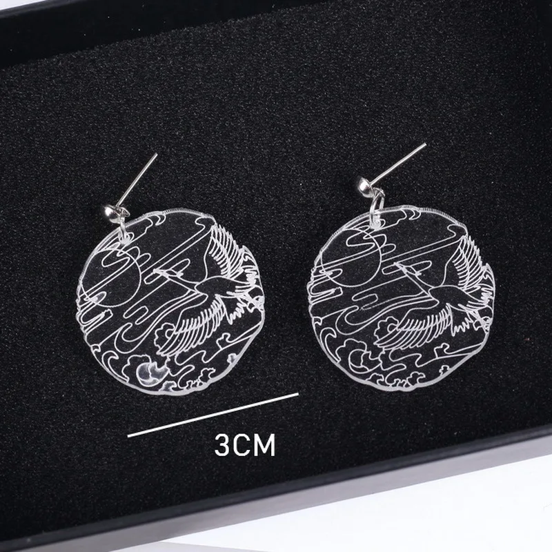 

Transparent Acrylic Crane Earrings Women Fashion New Design Jewelry