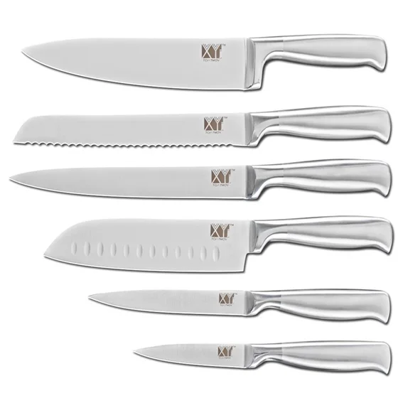Xyj столовые приборы, кухонный держатель для ножей, принадлежности для хранения ножей из нержавеющей стали, подставка для ножей, большая емкость, многофункциональное место для хранения - Цвет: H.6 Pcs set Style 3
