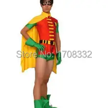 Костюм Робина, красные Костюмы супергероев из спандекса, классический костюм Робина, карнавальный костюм на Хэллоуин
