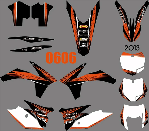 3 м 5 видов стилей команда графика фоны наклейки для KTM SX EXC 2012 2013& XC 2011 - Цвет: 0606