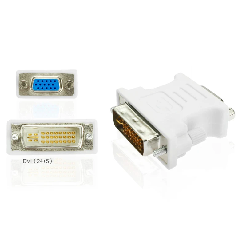 Amkle DVI لمحول VGA تحويل DVI 24 + 5 دبوس ذكر إلى أنثى VGA 1080 P محول الفيديو ل HDTV الكمبيوتر PC محمول العارض