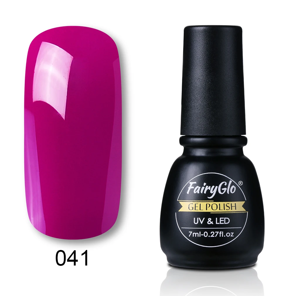 FairyGlo Гель-лак для замачивания 7 мл буферная пилочка набор для ногтей Гель-лак чистый цвет акриловый набор для ногтей Сделай Сам дизайн ногтей УФ чернила гель-лаки - Цвет: 041