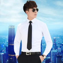 Новая мужская белая рубашка с длинными рукавами Марка Slim Fit Повседневная Платье Мужские рубашки классический деловой оккупации мужская одежда большой плюс размер