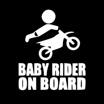 

Funny Baby Rider On Board Car Sticker Reminder Adhesive Window Decoration