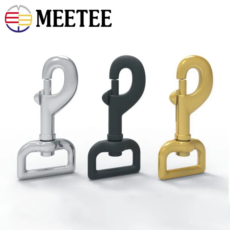 

MEETEE 2PCS Inner diameter 26/17mm Zinc Alloy hooks luggage hardware handmade leather accessories pet companion dog hook ZK816