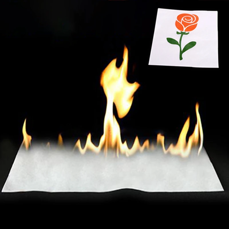 

Paper to Rose - Flower Appearing Magic Flash Flame Trick Gimmick Conjuring Props For Magician Street Magic Accessory