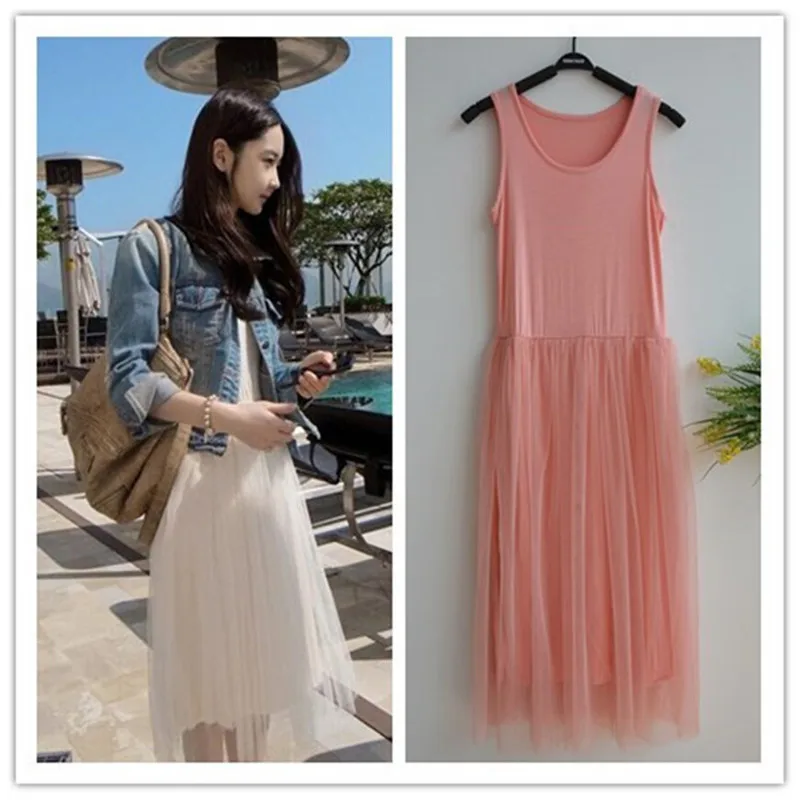 Vestito Da Estate 2017 Maxi Abito Lungo In Tulle Di Modo Delle Donne Casual Senza Maniche Garza Vestito Vintage Partito Abiti Delle Signore Vestito Ufficio Ladies Office Dress Gauze Dresssummer Dress Aliexpress