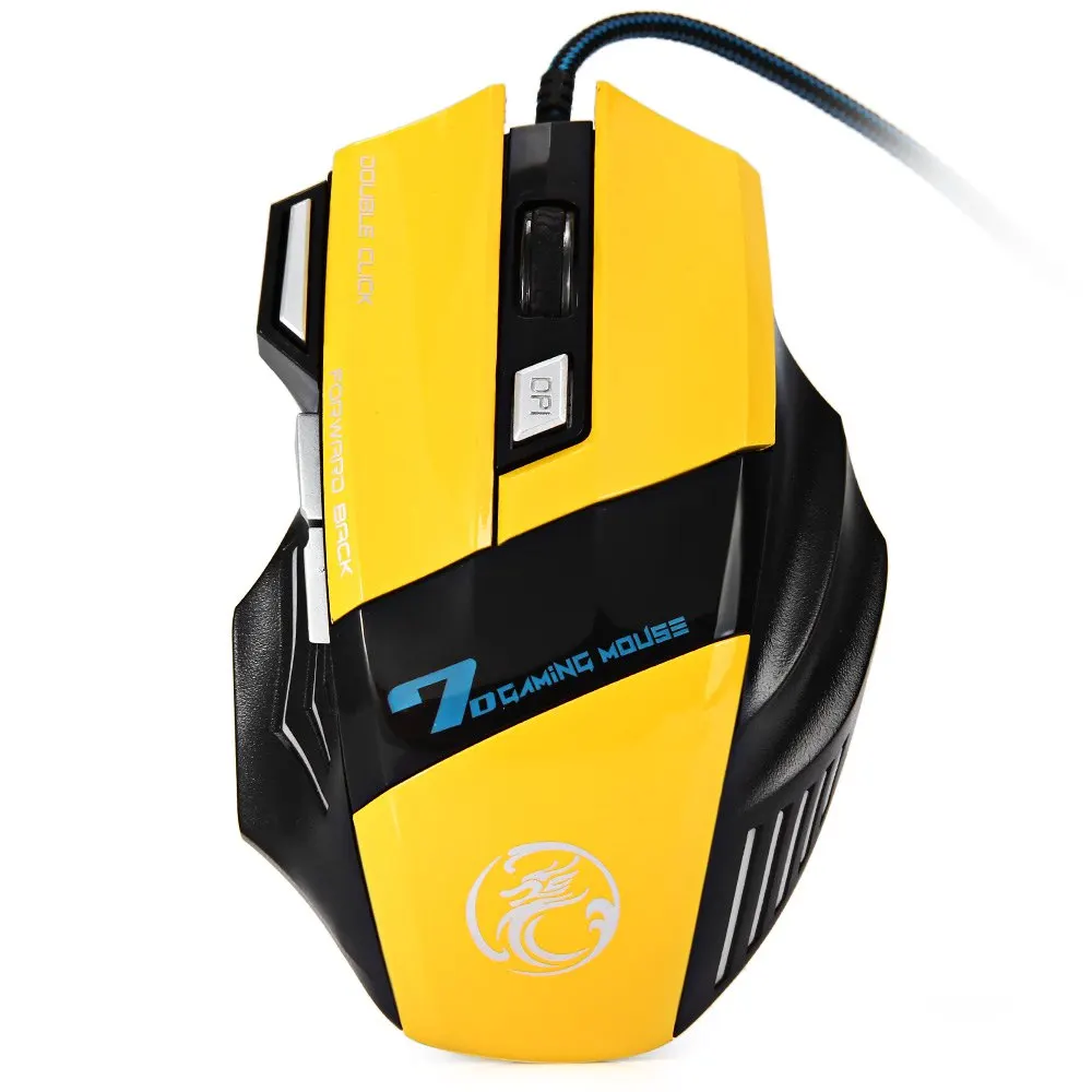 Dhl ИЛИ ems 20 шт. Проводная игровая мышь X7 7 ключ оптическая 7 Кнопка 5500 dpi светодиодный оптический USB геймер компьютерная мышь - Цвет: Yellow