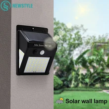 3 односторонний световой 30/40 светодиодный уличный светильник на солнечной энергии с движения PIR Сенсор Водонепроницаемый сад настенный светильник Путь Двор аварийной безопасности светильник