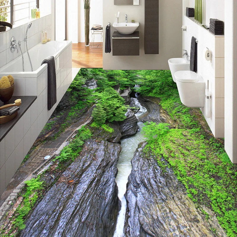 Papel pintado Mural personalizado 3D paisaje naturaleza pinturas suelo