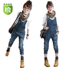 И корабль~~%% 2013 свободные джинсовые комбинезоны с нагрудниками брюки женские плюс размер планки спагетти комбинезон