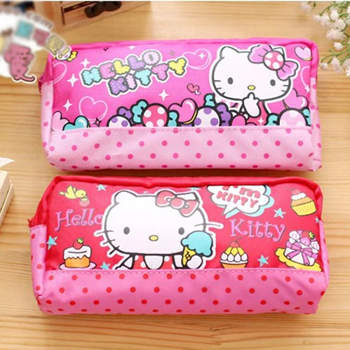 Каваи из мультфильма Hello Kitty холщовая женская косметичка для девочек детей милый