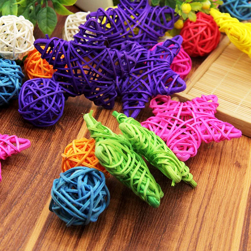 2pcs Color Rattan Handmade Items Photos Studio DIY Decorations Photography props for Home/Wedding/Party/Kindergarten Ornaments