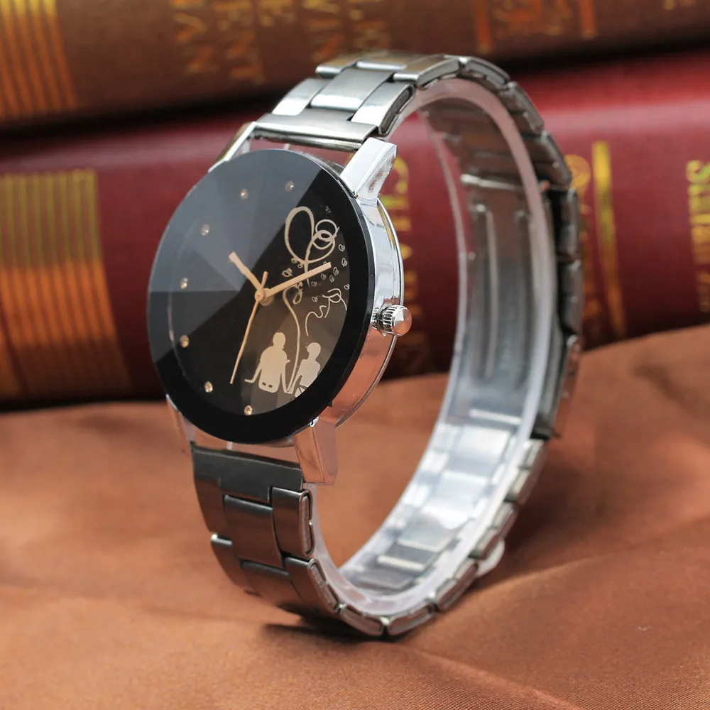 Модные новые женские мужские часы 1 пара Студенческая пара стильные Spire стеклянные стальные часы кварцевые часы наручные часы