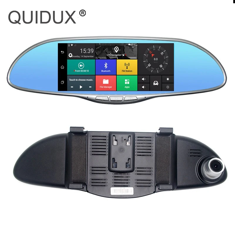 QUIDUX 7 дюймов 3G Автомобильный видеорегистратор зеркальная камера Android 5 0 wifi GPS Full HD