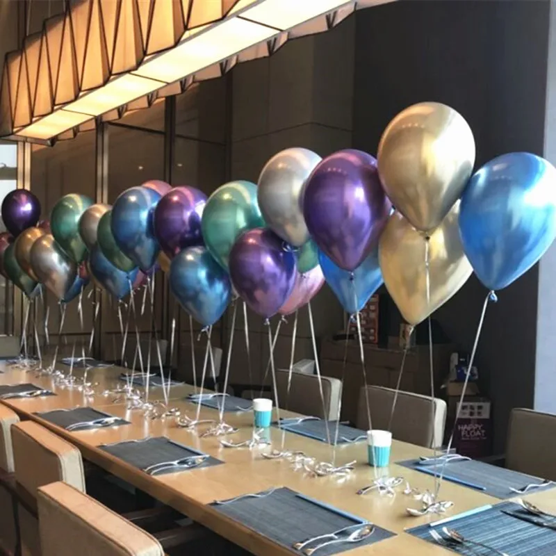 

30 pcs/lot Metal Pearl Latex Balloon 10inch Thick Chrome Metallic Colors Inflatable Air Balloons Globos Metalicos Party Decor