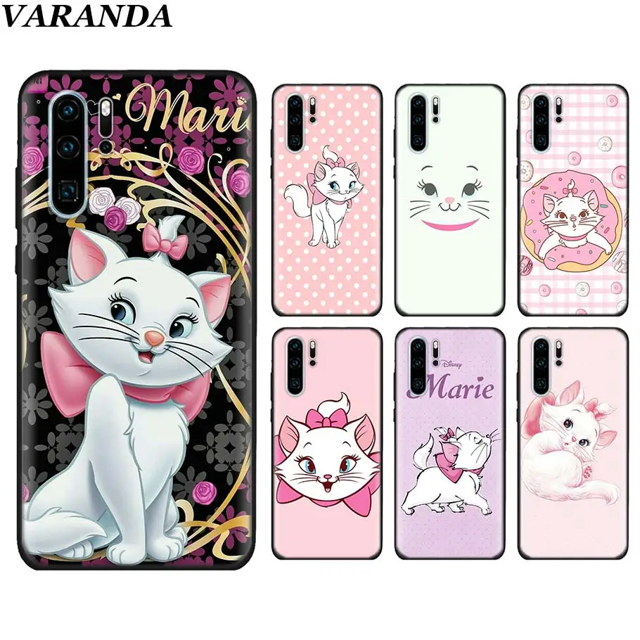 

cartoon AristoCats Marie Cat Black Soft Cases for Huawei P30 P30 Pro P10 P20 Lite P Smart View 20 Soft Silicone cover coque