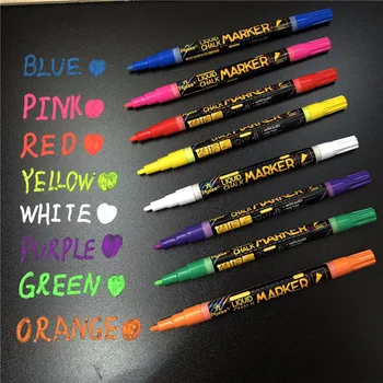 

1 mm Fine Liquid Chalk Marker Pens 1PC For Highlighters LED Writing Drawing Board Glass Window Art Erasable Multi Colored Cute