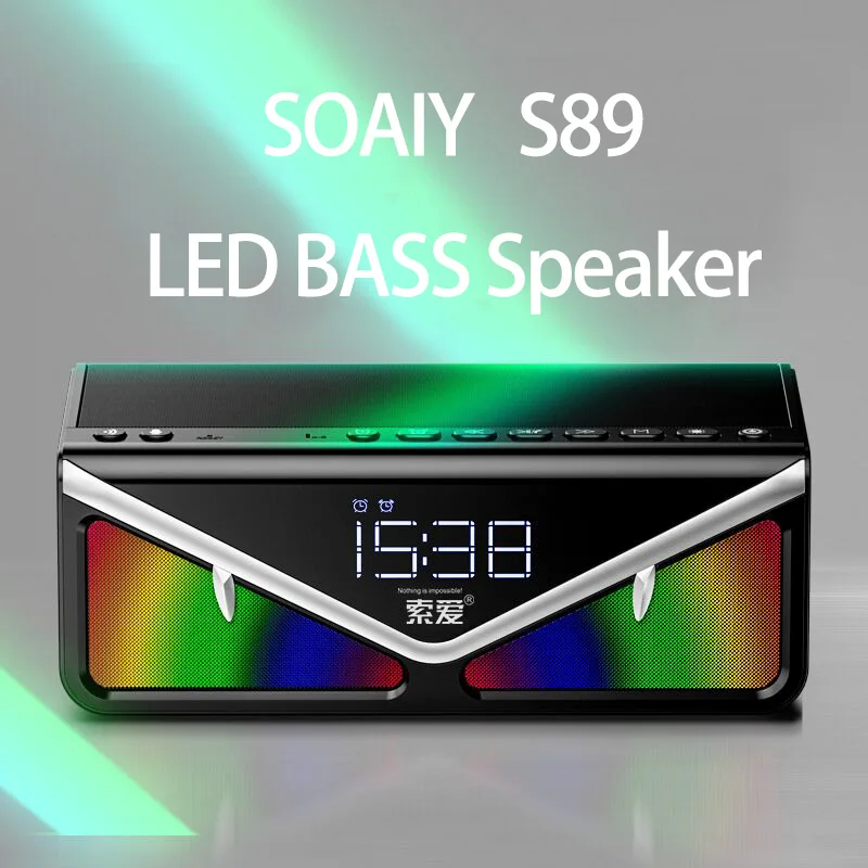 100% оригинальная Беспроводная Bluetooth Колонка SOAIY S89 светодиодный динамик с реальным