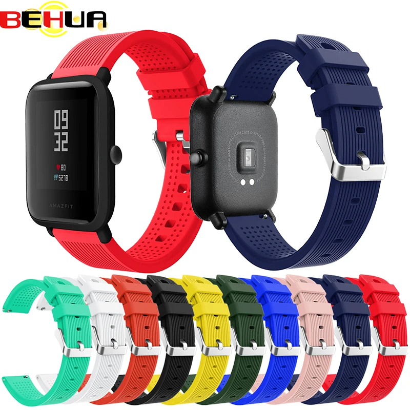 20 мм ремешок для Amazfit Youth силиконовые ремешки Samung S2 Xiaomi Huami Bip BIT PACE Lite Смарт часы