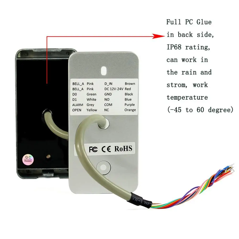 RETEKESS Rfid Door Access Control System IP68 Waterproof Metal Keypad Proximity Card Standalone Access Control With 2000 Users