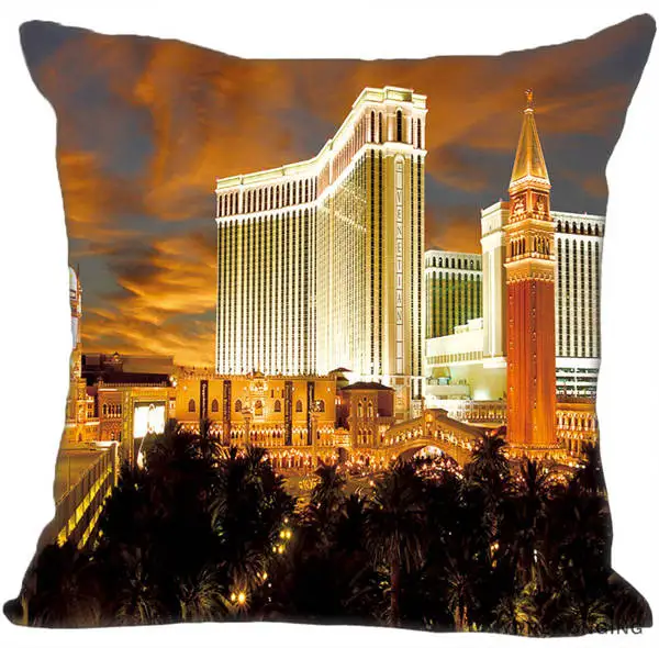 Custom Bellagio Fountain Las Vegas Square Pillowcase Zippered Pillow Cover Case 35X35,40x40