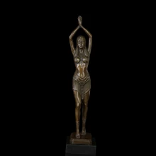 ATLIE бронзовая Сексуальная женская статуя танцовщицы Древний Египет танцующая девушка латунная скульптура Статуэтка Металл художественное коллекционное украшение