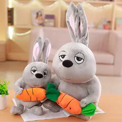 Fancytrader серый кролик держать морковь игрушки Симпатичные мягкие Животные кролик кукла 70 см 28 дюймов хороший подарок