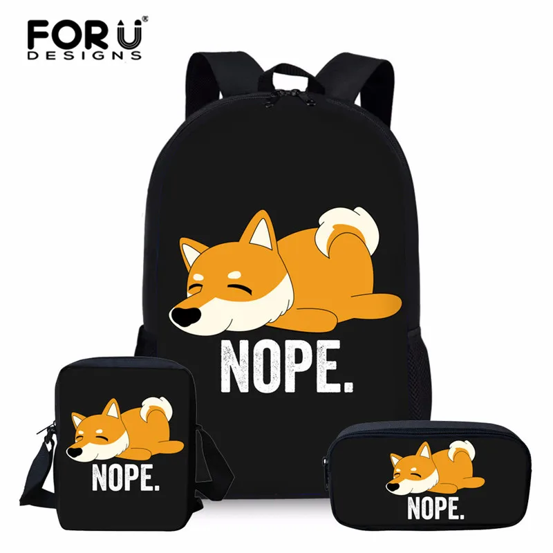 Женский рюкзак FORUDESIGNS с собакой корги комплект из рюкзака на плечо для колледжа