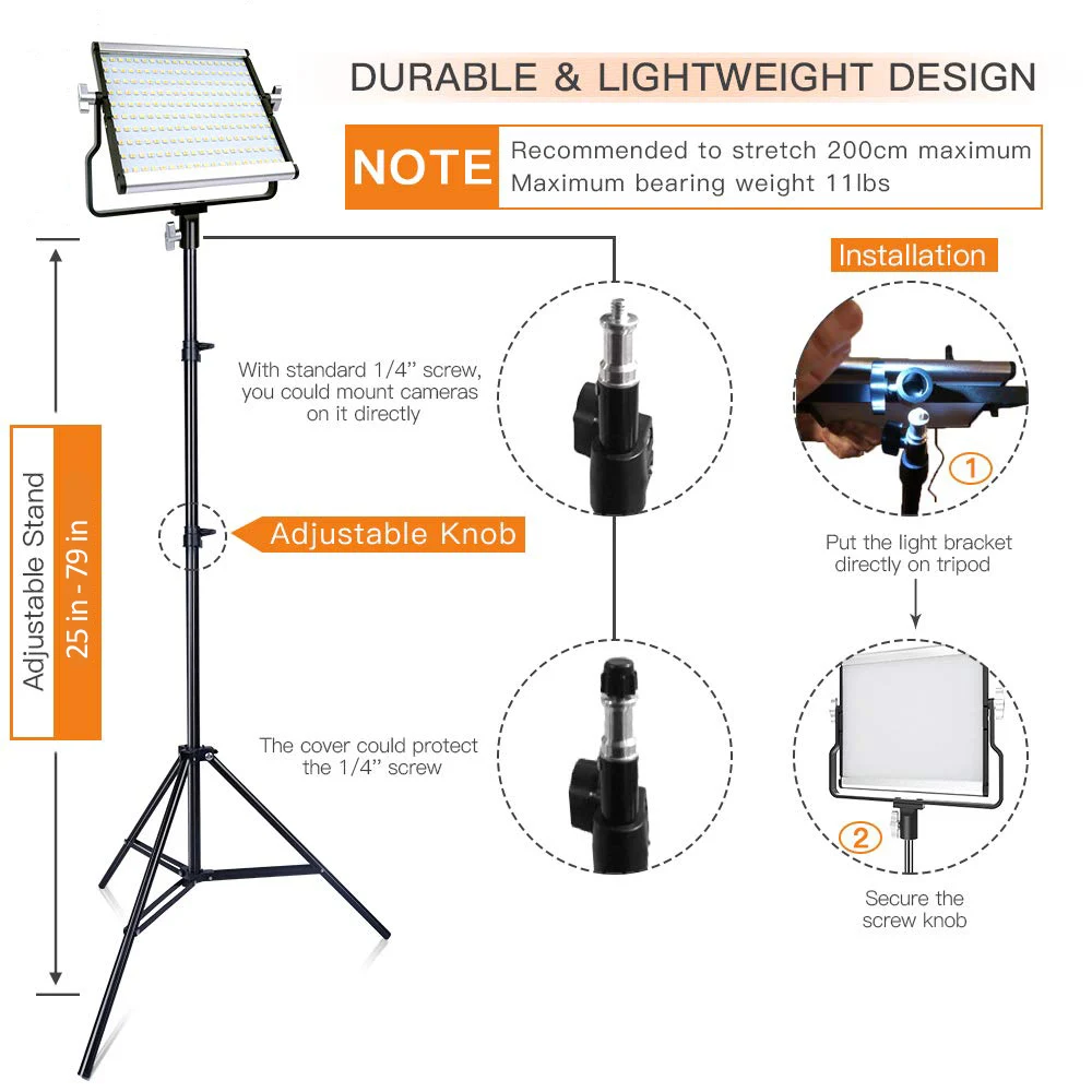 Spash L4500 4 шт./лот фотографический светильник ing светодиодный видео светильник двухцветный 3200 K-5600 K CRI95 Фото лампа студийный Трипод светильник для камеры