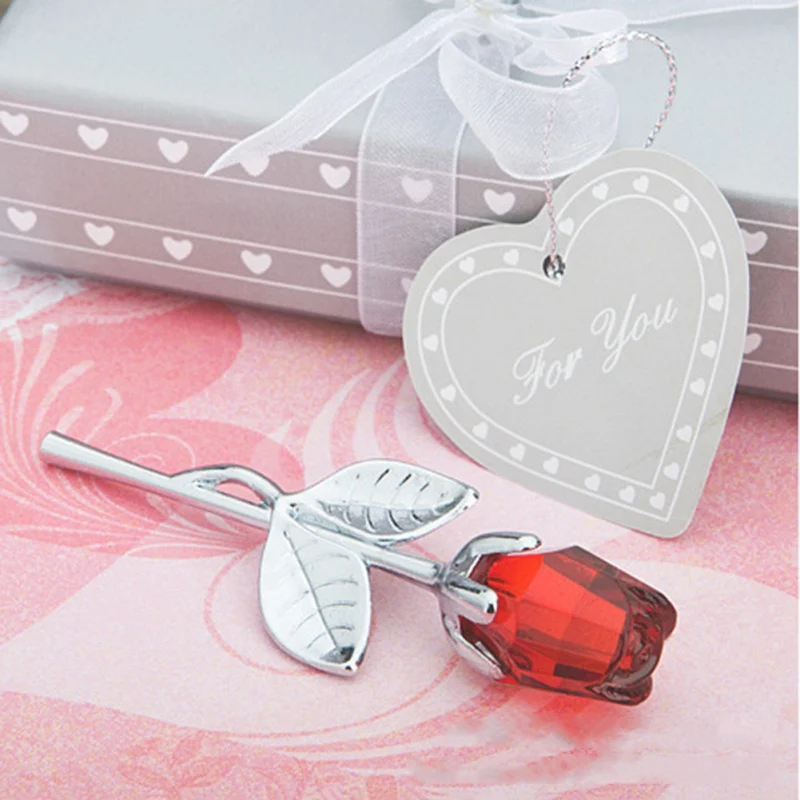 Искусственный кристалл роза с металлическим стержнем цветок ветка украшение кулон День Святого Валентина подарок цветок для свадьбы