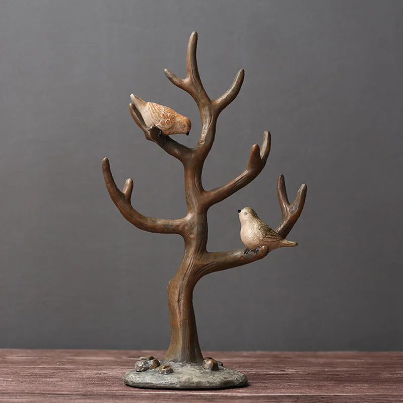 American Rural Style Resin two birds stand branches tree and Creative