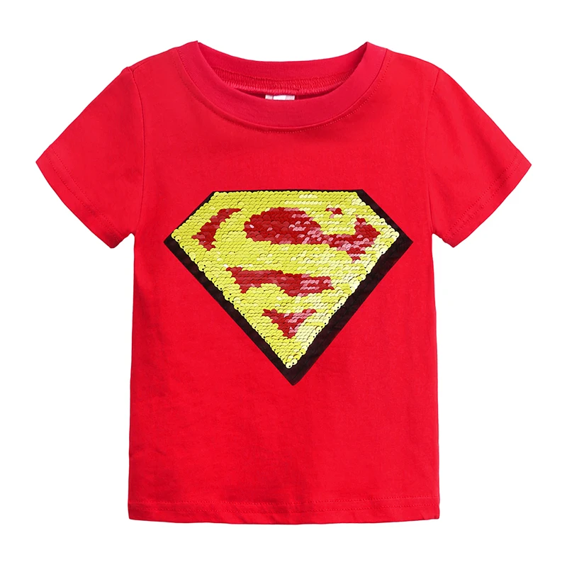 Summer Baby Girls Boys T Shirt Magic Reversible Sequin Novelty Clothing Kid Short Sleeve Cartoon Casual unisex Tshirt Tee DBT109