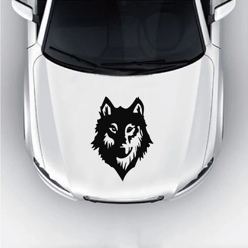 Виниловая наклейка на капот автомобиля Wolf Wild Dog классная с мультяшными животными