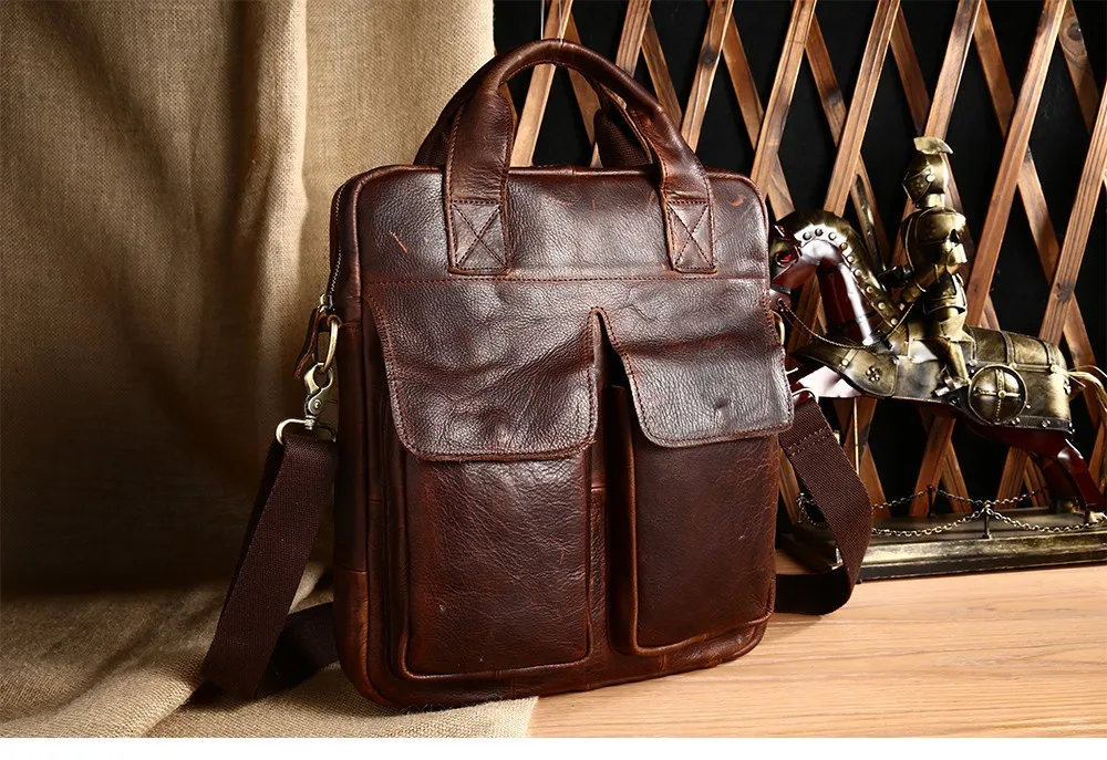 Мужская сумка из натуральной кожи crazy horse, кожаная мужская сумка, Повседневная деловая сумка на плечо, портфель, сумка-мессенджер для ноутбука